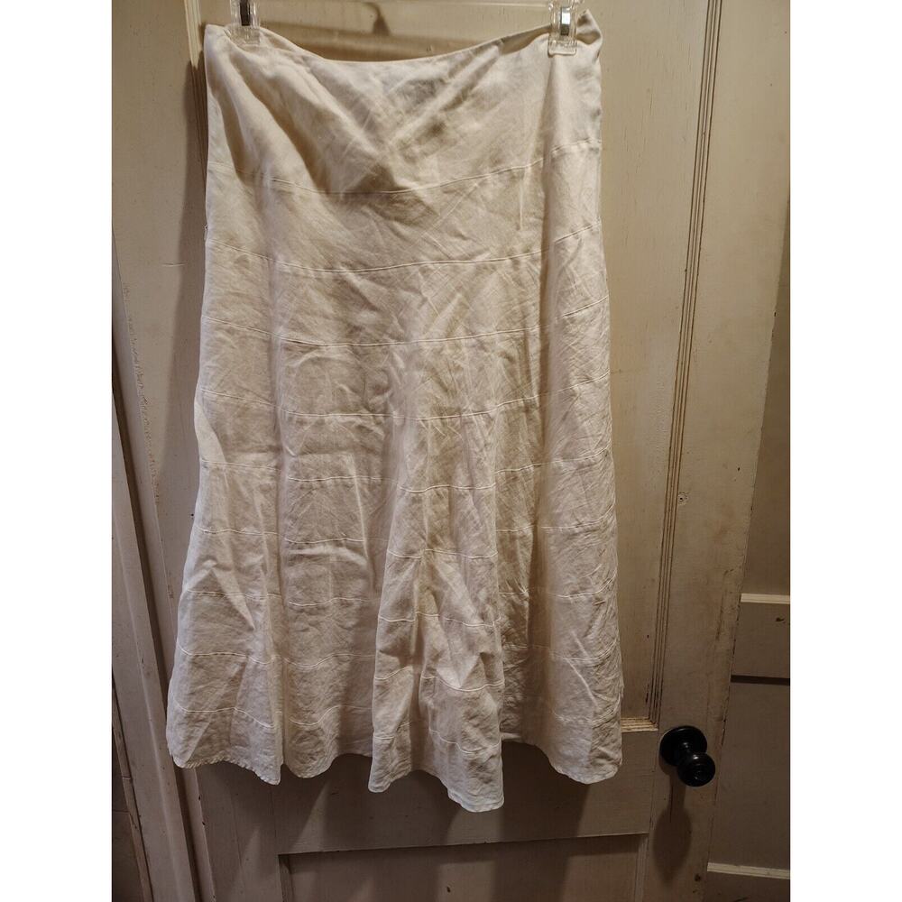 Vintage Lauren Ralph Lauren Womens Maxi Skirt Size 10 White Boho Hippie Wedding